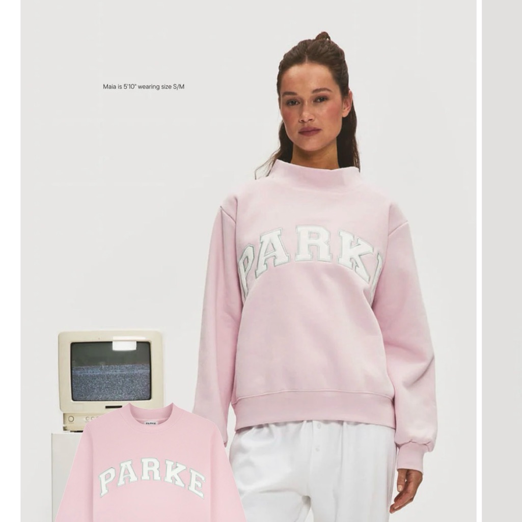 Brand New In Bag! Parke Sparkle Pink Mock-Neck Sweatshirt - Women